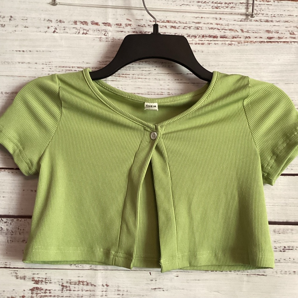 SHEIN Lime Green Ribbed Kids Cover